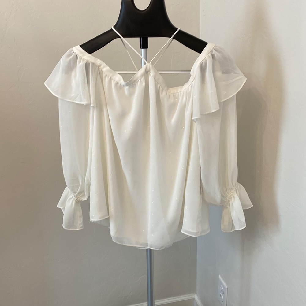 1. State Off-the-Shoulder Cream Top